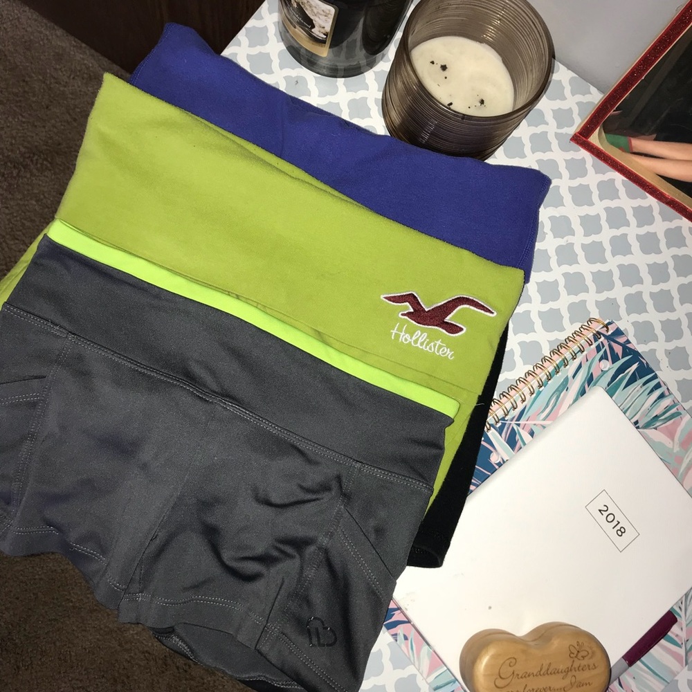 All three pairs of shorts